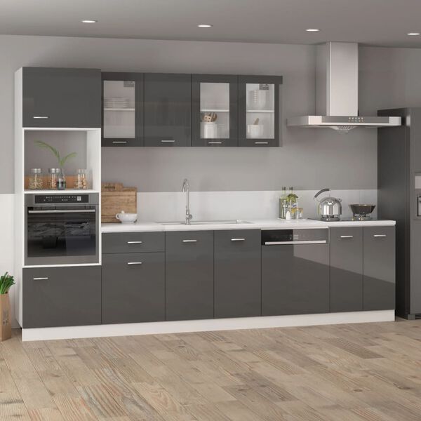 vidaXL H&auml;ngeschrank Hochglanz-Grau 39,5x31x60 cm Holzwerkstoff