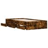 vidaXL Bettgestell mit Schubladen R&auml;uchereiche 90x200cm Holzwerkstoff
