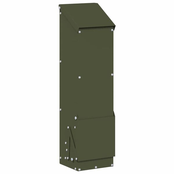 vidaXL H&uuml;hnerf&uuml;tterer Olive Gr&uuml;n 13 x 12 x 51 cm Kaltgewalzter Stahl