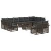 vidaXL Gartensofa-set 13 pcs Grau Poly-Rattan