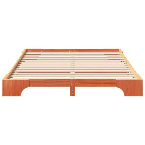 vidaXL Bettrahmen Braun 160 x 220 cm Massives Kiefernholz