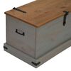 vidaXL Truhe HALDEN Grau 91x48x47 cm Massivholz Kiefer