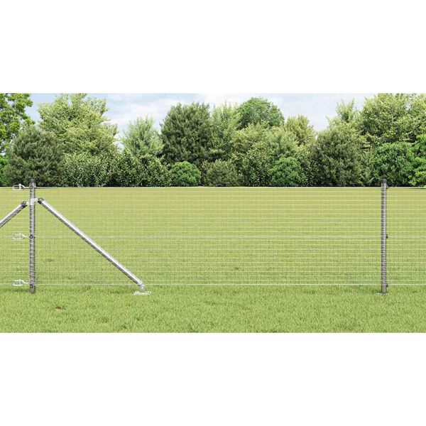 vidaXL Zaunpfosten Silber 100 x 0,6 m (25 x 25 mm Maschen) Stahl