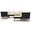 vidaXL 9-tlg. Garten-Lounge-Set mit Kissen Poly Rattan Schwarz