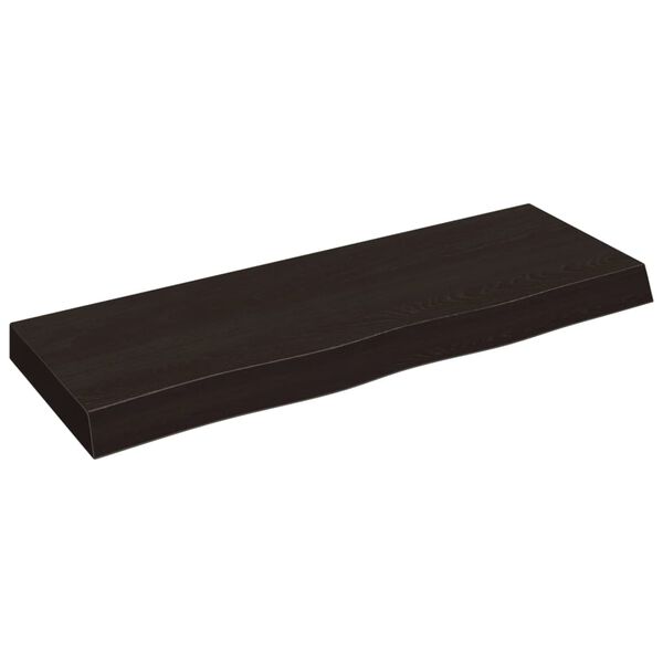 vidaXL Waschtischplatte Dunkelbraun 80x30x(2-6)cm Massivholz Behandelt