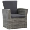 vidaXL 4-tlg. Garten-Lounge-Set mit Kissen Poly Rattan Grau