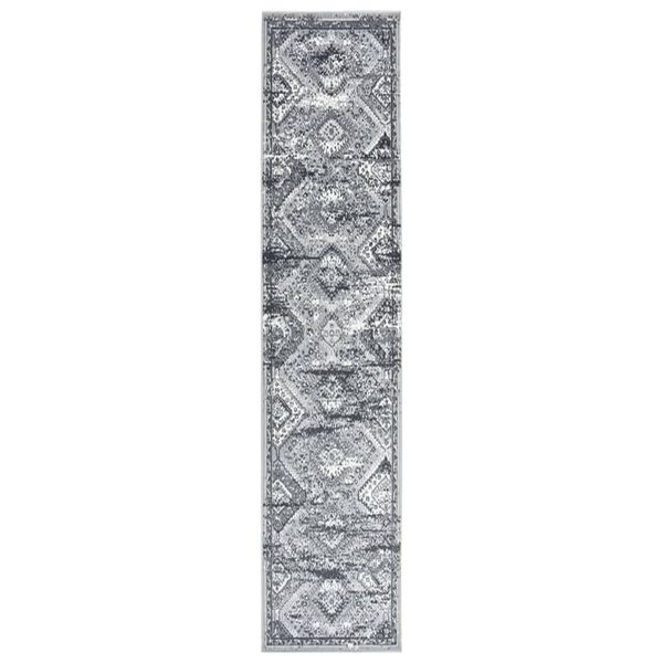vidaXL Teppichl&auml;ufer BCF Orientalisch Grau 100x450 cm