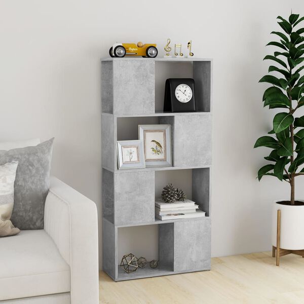 vidaXL B&uuml;cherregal/Raumteiler Betongrau 60x24x124,5 cm