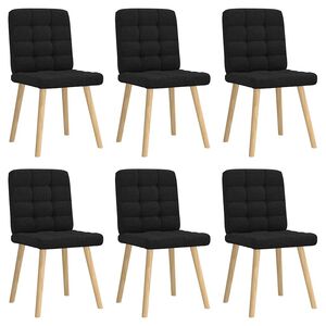 vidaXL Esszimmerst&uuml;hle 6 Stk. Schwarz Stoff