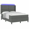 vidaXL LED Boxspringbett mit Matratze Dunkelgrau 160 x 200 cm Stoff