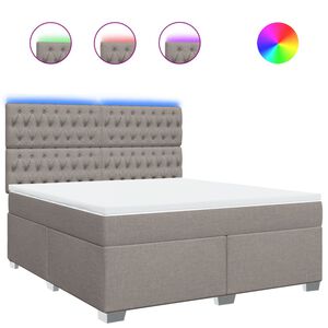 vidaXL Boxspringbett mit Matratze Taupe 180x200 cm Stoff