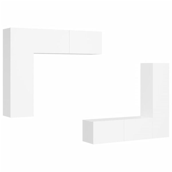 vidaXL 4-tlg. TV-Schrank-Set Wei&szlig; Holzwerkstoff