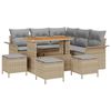 vidaXL Gartensofa-set mit Kissen 9 pcs Beige Poly-Rattan