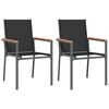 vidaXL Gartenst&uuml;hle 2 Stk. Schwarz 55x61,5x90 cm Textilene und Stahl