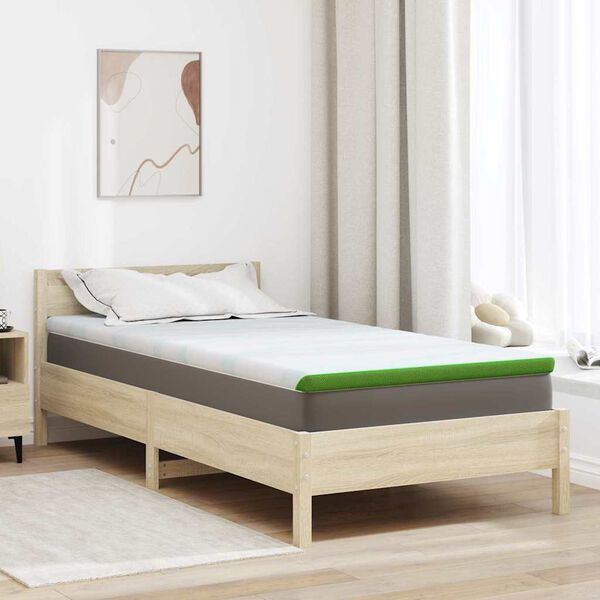 vidaXL Matratzenauflage Wei&szlig; und Gr&uuml;n 100 x 200 cm Jacquard Stoff