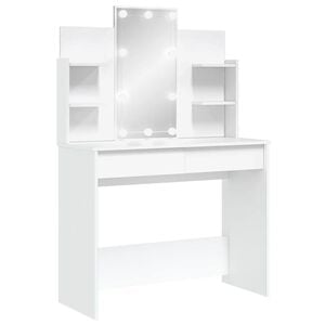 vidaXL Schminktisch mit LED-Leuchten Wei&szlig; 96x40x142 cm
