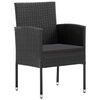 vidaXL Garten Essgruppe mit Kissen 5 pcs Schwarz Poly-Rattan