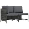 vidaXL 2-tlg. Garten-Sofagarnitur mit Auflagen Poly Rattan Grau