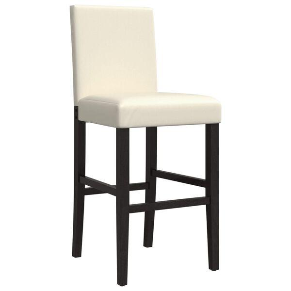 vidaXL Barst&uuml;hle 2 Stk. Massivholz Gummibaum und Kunstleder