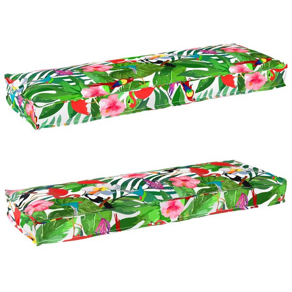 vidaXL Palettenkissenset 2 pcs Tropischer Dschungel 120 x 40 x 8 cm