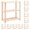 vidaXL Lagerregale 3 B&ouml;den 10 Stk. 80x38x90cm Massivholz Kiefer 150kg