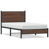 vidaXL Metallbett ohne Matratze Braun Eichen-Optik 107x203 cm