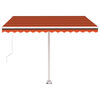vidaXL Markise Manuell Einziehbar mit LED 300x250 cm Orange und Braun