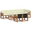 vidaXL Outdoor-Sofagarnitur mit Kissen 9 pcs Natur und Creme
