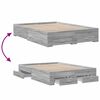 vidaXL Bettgestell mit Schubladen Grau Sonoma 120x190 cm Holzwerkstoff
