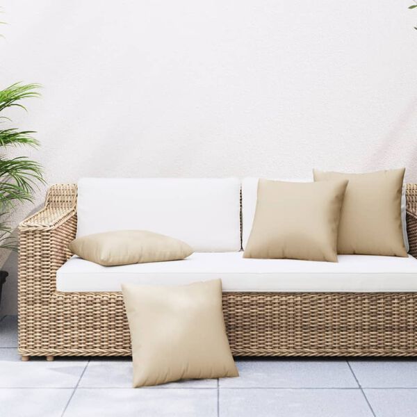 vidaXL Sofakissen 4 Stk. Beige 50x50 cm Stoff