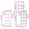 vidaXL Schminktisch 3 pcs Braun 40 x 41 x 135 cm Holzwerkstoff