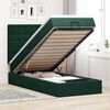 vidaXL Ottoman-Bett mit Matratzen & LEDs Dunkelgr&uuml;n 100x200 cm Samt