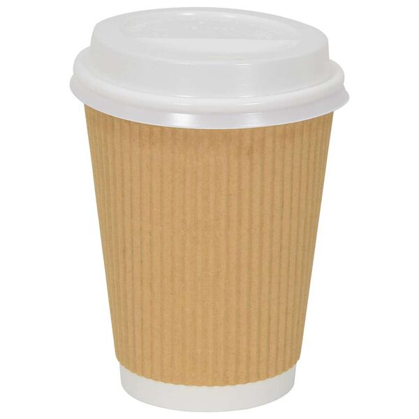 vidaXL Deckel f&uuml;r Pappbecher &Oslash;90 mm 12oz 16oz 1000Stk. Wei&szlig; Kunststoff