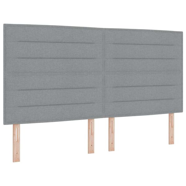 vidaXL Boxspringbett mit Matratze Dunkelgrau 90x190 cm Hellgrau Stoff
