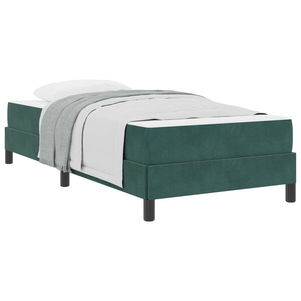 vidaXL Boxspringbett mit Matratze Dunkelgr&uuml;n 80 x 200 cm Stoff