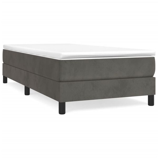 vidaXL Boxspringbettgestell Dunkelgrau 90x200 cm Samt