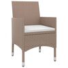 vidaXL 7-tlg. Garten-Essgruppe mit Kissen Poly Rattan und Glas