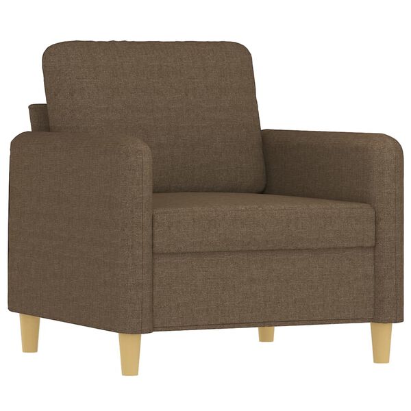 vidaXL Sessel mit Hocker Braun 60 cm Stoff
