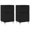 vidaXL Sideboards 2 Stk. Schwarz 40x35x70 cm Holzwerkstoff