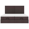vidaXL Ottoman-Bett mit Matratzen & LEDs Dunkelbraun 180x200 cm Stoff