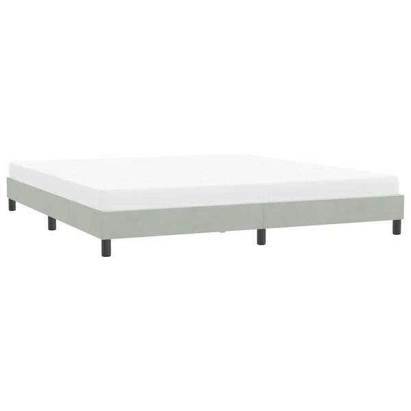 vidaXL Bettgestell ohne Matratze Hellgrau 180x210 cm Samt