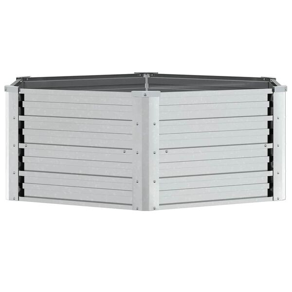 vidaXL Garten-Hochbeet 129x45 cm Verzinkter Stahl Silber