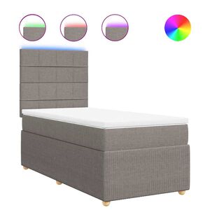 vidaXL Boxspringbett mit Matratze Taupe 80x200 cm Stoff