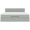 vidaXL Ottoman-Bett mit Matratze & LEDs Hellgrau 160x200 cm Samt