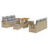vidaXL Garten-Sofa-Set mit Kissen 9 pcs Beige und Hellgrau
