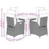 vidaXL 5-tlg. Garten-Essgruppe mit Kissen Braun Poly Rattan
