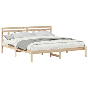 vidaXL Bettrahmen Braun 200 x 200 cm Massives Kiefernholz