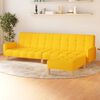 vidaXL Schlafsofa 2-Sitzer mit Fu&szlig;hocker Gelb Stoff