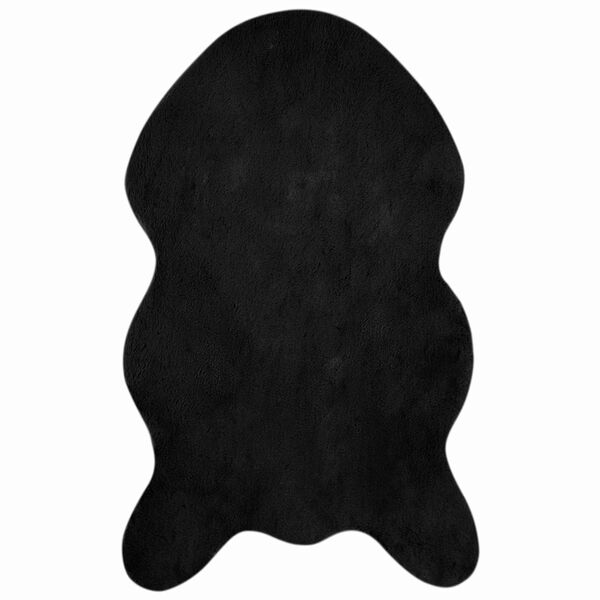 vidaXL Kunstfell Hasen Teppich Olite Schwarz 50 x 80 cm Polyester