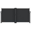 vidaXL Seitenmarkise Ausziehbar Schwarz 120x600 cm